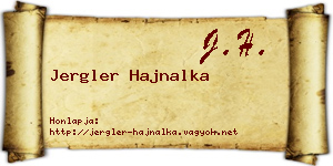 Jergler Hajnalka névjegykártya